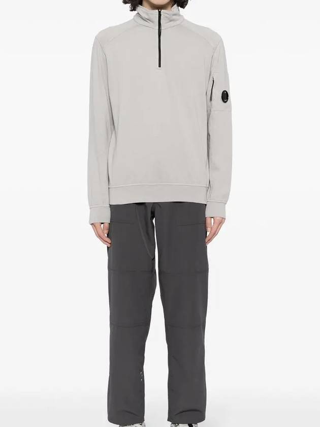 Light Fleece Half Zip-Up Sweatshirt Grey - CP COMPANY - BALAAN 4