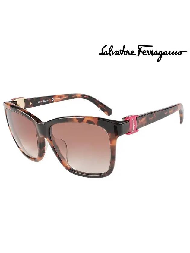 Eyewear Square Acetate Sunglasses Brown - SALVATORE FERRAGAMO - BALAAN 3