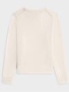 Triomphe Jacquard Crew Neck Heritage Cashmere Knit Top Off White - CELINE - BALAAN 4