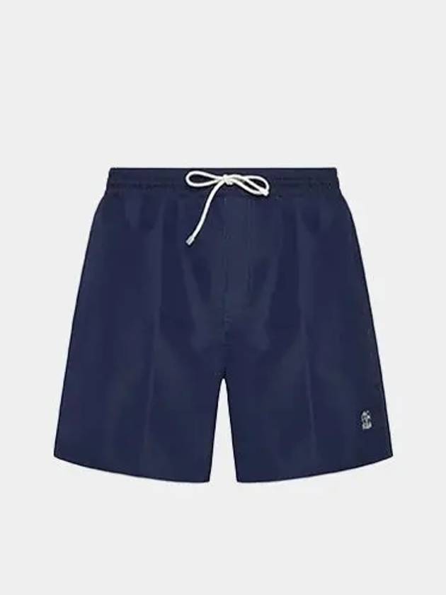 Logo Embroidery Swim Shorts Navy - BRUNELLO CUCINELLI - BALAAN 2