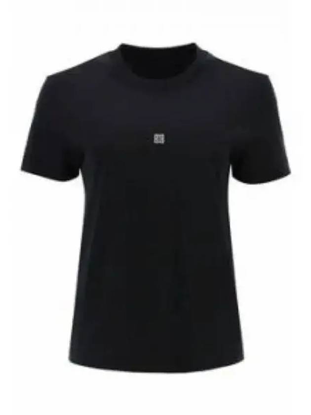 Embroidered Logo Cotton Short Sleeve T-Shirt Black - GIVENCHY - BALAAN 2