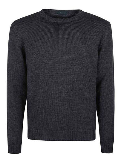 Slim Fit Crew Neck Flexwool Knit Top Black - ZANONE - BALAAN 2