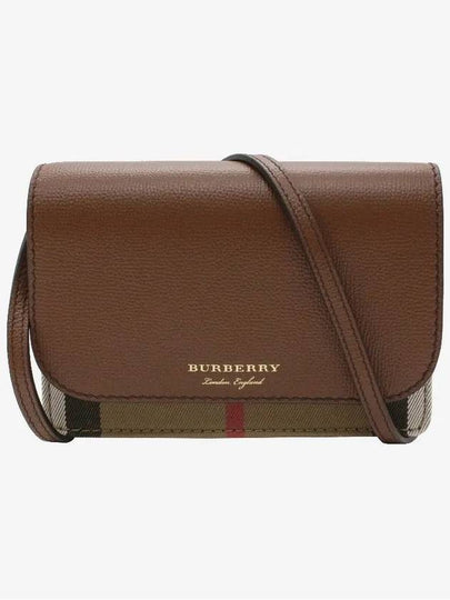 Hampshire House Check Crossbody Bag Tan Brown - BURBERRY - BALAAN 2