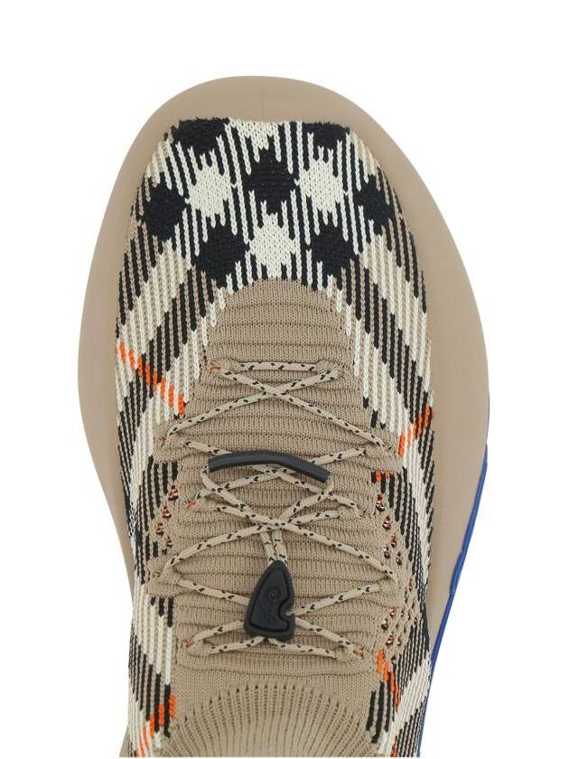 Neptune Check Knit Low Top Sneakers Sand - BURBERRY - BALAAN 5