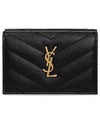 Monogram Quilted Mini Half Wallet Black - SAINT LAURENT - BALAAN 2