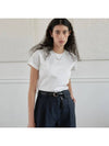 Pre-order delivery June 3rd Supima Cotton Luxe Crop T-Shirt White - NOIRER FOR WOMEN - BALAAN 2