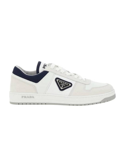 Downtown Triangle Logo Renylon Low Top Sneakers White - PRADA - BALAAN 1