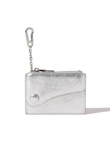 Dot Saddle Key Ring Zipper Coin Wallet Silver - LE MASQUE - BALAAN 1