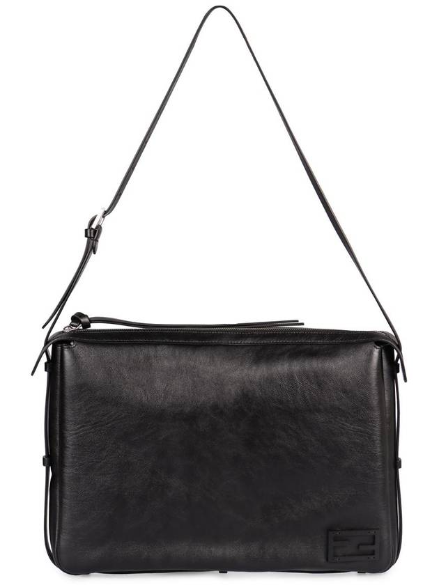 Simply Large Leather Shoulder Bag Black - FENDI - BALAAN 3