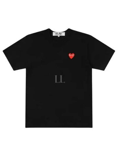 Red Heart Short Sleeve T-Shirt P1 T107 1 Black - COMME DES GARCONS - BALAAN 2