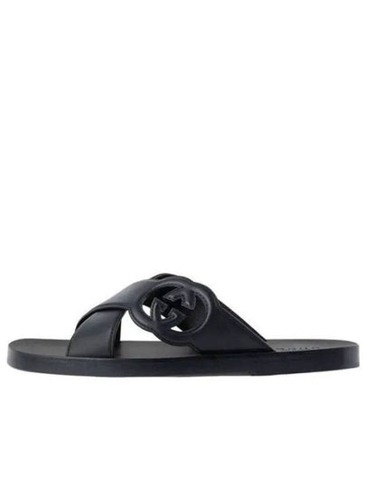 Interlocking G Slide Sandals Black - GUCCI - BALAAN 2