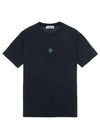 Garment Dyed Lettering One Print Cotton Jersey Short Sleeve T-Shirt Navy - STONE ISLAND - BALAAN 2