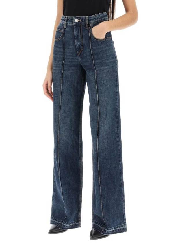 Noldy Denim Wide Jeans Dark Blue - ISABEL MARANT - BALAAN 5