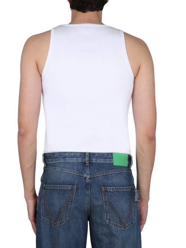 Men's Stretch Cotton Sleeveless Chalk - BOTTEGA VENETA - BALAAN 5