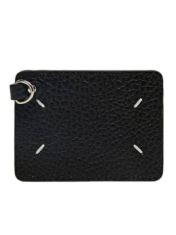 Stitch Keyring Bi-Fold Card Wallet Black - MAISON MARGIELA - BALAAN 1