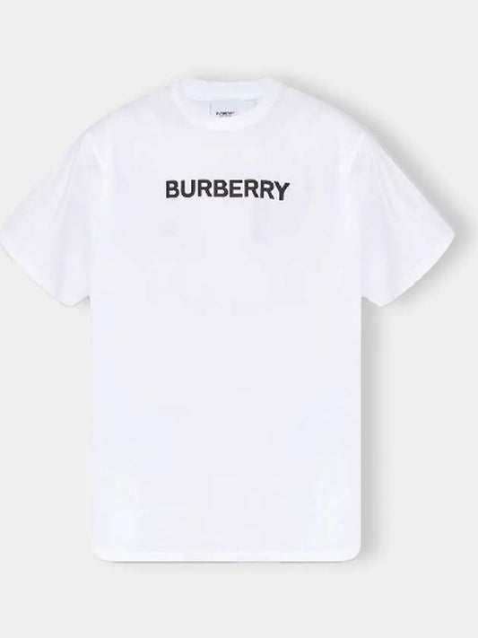 logo print cotton short sleeve t-shirt white - BURBERRY - BALAAN 2