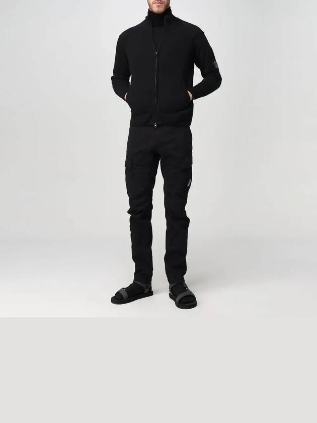 Lambswool GRS Zipped Cardigan Black - CP COMPANY - BALAAN 3