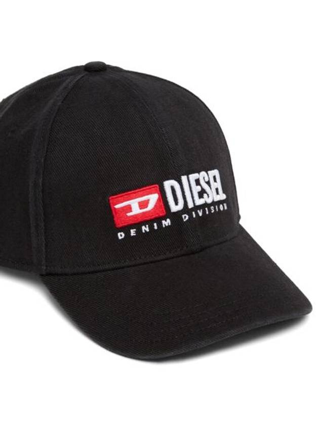 Corry Div Wash Logo Embroidery Base Ball Cap Black - DIESEL - BALAAN 4