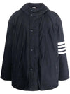 Football 4 Bar Poly Twill Parka Navy - THOM BROWNE - BALAAN 1