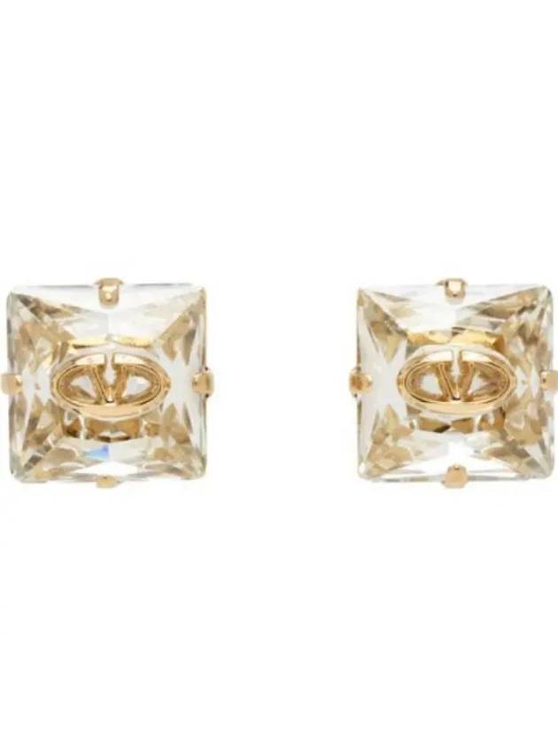 24 4W0J0W07 YCW MH5 4W2J0W07 The Bold Edition V Logo Metal Crystal Earrings - VALENTINO - BALAAN 1