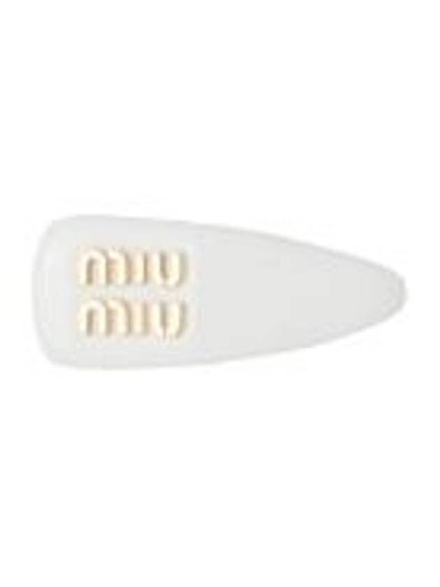 Patent Leather Hair Clip White - MIU MIU - BALAAN 1