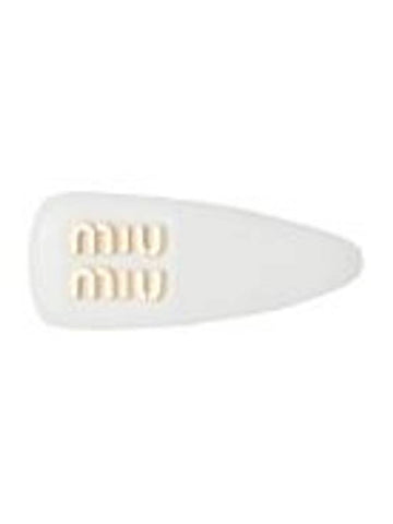 Patent Leather Hair Clip White - MIU MIU - BALAAN 1