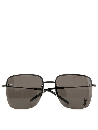 Monogram Logo Metal Sunglasses Black - SAINT LAURENT - BALAAN 2