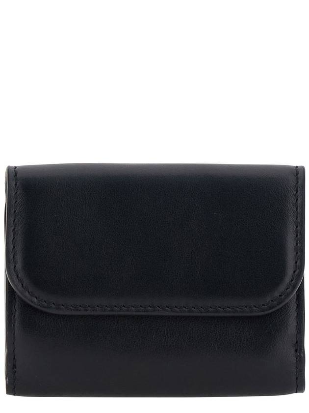 Embroidered Logo Leather Half Wallet Black - CHLOE - BALAAN 4