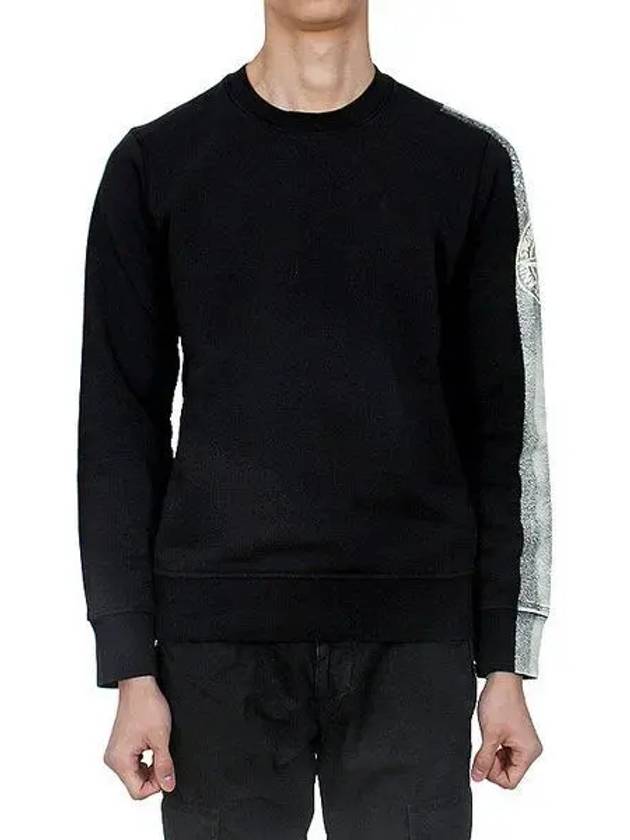 Washing Wappen Arm Logo Round Sweatshirt Black - STONE ISLAND - BALAAN 2