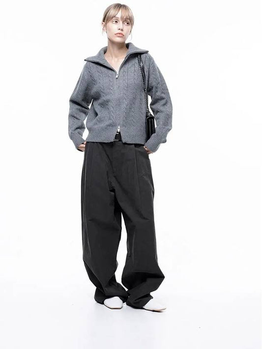 Four Woman Women s M243PT01CH Corduroy One Tuck Wide Pants Charcoal - CHANCE'S NOI - BALAAN 2