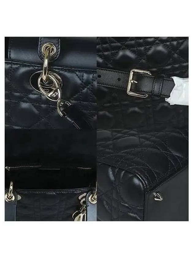 M0565ONGE N900 Gold Plated Black Lambskin Lady Medium 2WAY 3 - DIOR - BALAAN 5