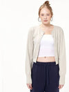 WOOL SYMBOL CARDIGAN PALE BEIGE - ASCENTCITY - BALAAN 4