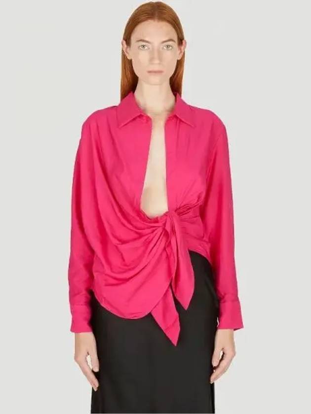 Le Chemise Bahia Tied Sash Shirt Pink - JACQUEMUS - BALAAN 2