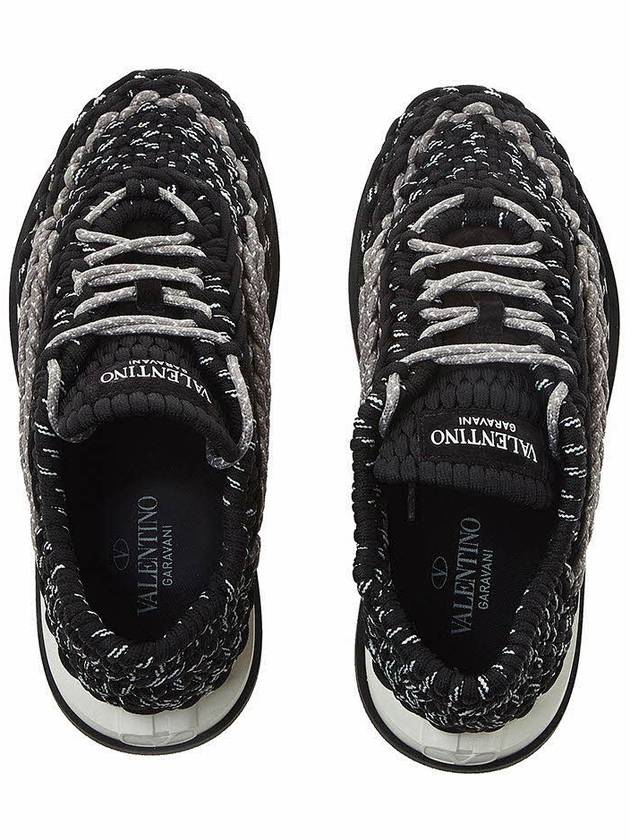 Crochet Low Top Sneakers Black - VALENTINO - BALAAN 7