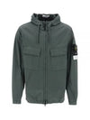 Cotton Twill Stretch Hooded Jacket Dark Green - STONE ISLAND - BALAAN 2