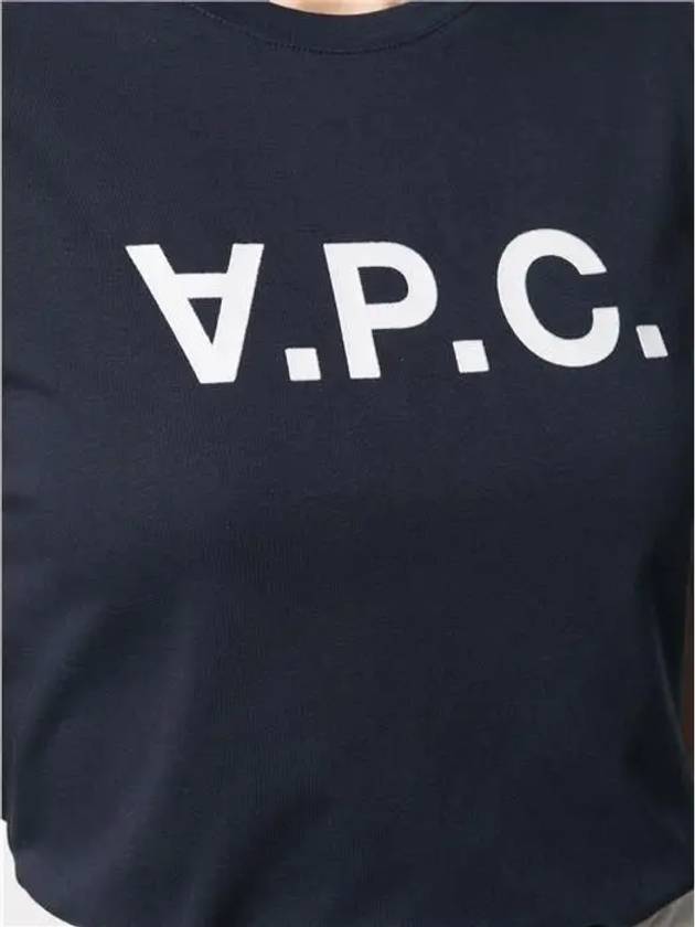 VPC Logo Organic Cotton Short Sleeve T-Shirt Navy - A.P.C. - BALAAN 6