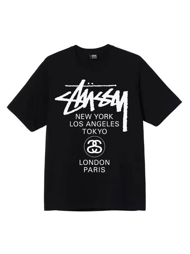 World Tour Short Sleeve T-Shirt Black - STUSSY - BALAAN 1