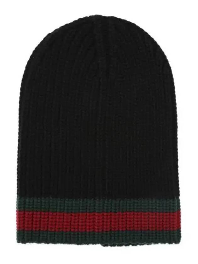 Web Wool Beanie Black - GUCCI - BALAAN 2