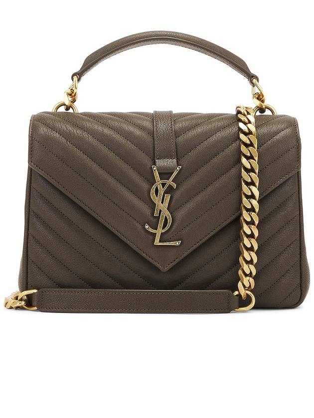 College Medium in Quilted Leather Shoulder Bag Light Musk - SAINT LAURENT - BALAAN 1