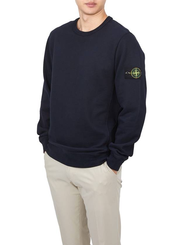 Wappen Patch Crew Neck Cotton Sweatshirt Navy - STONE ISLAND - BALAAN 5