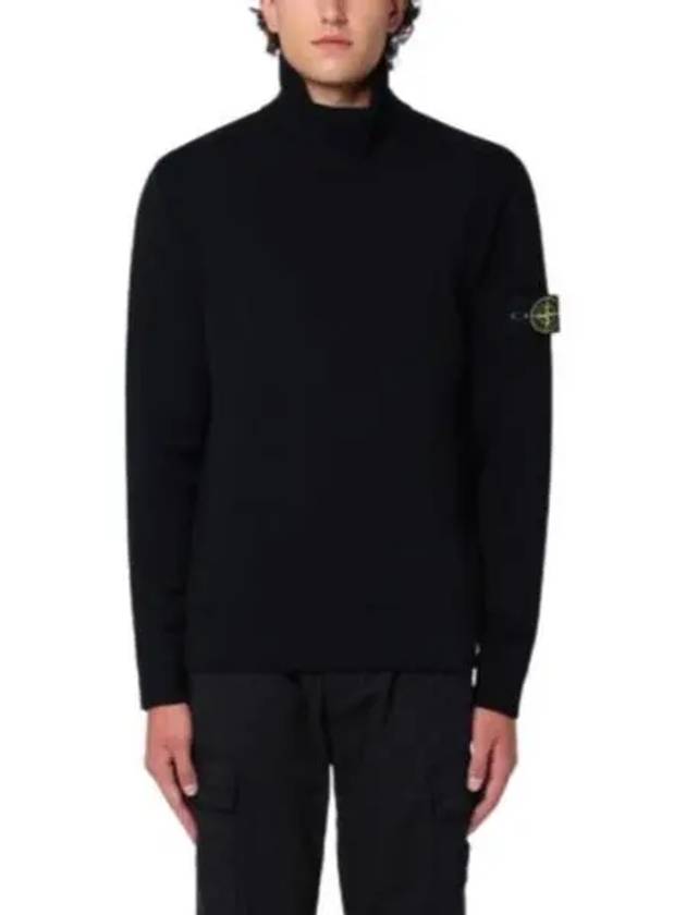 Compass Badge Knit Top Black - STONE ISLAND - BALAAN 2