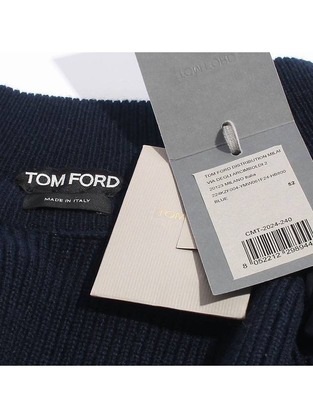 Suede Wool Cashmere Knit Padding Navy KZF004 YMW061F24 HB800 - TOM FORD - BALAAN 7