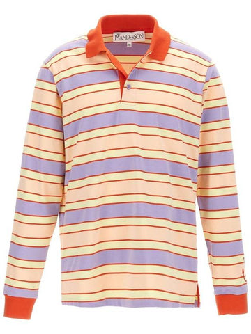 JW Anderson 'Striped Contrast Trim' Polo Shirt - JW ANDERSON - BALAAN 1