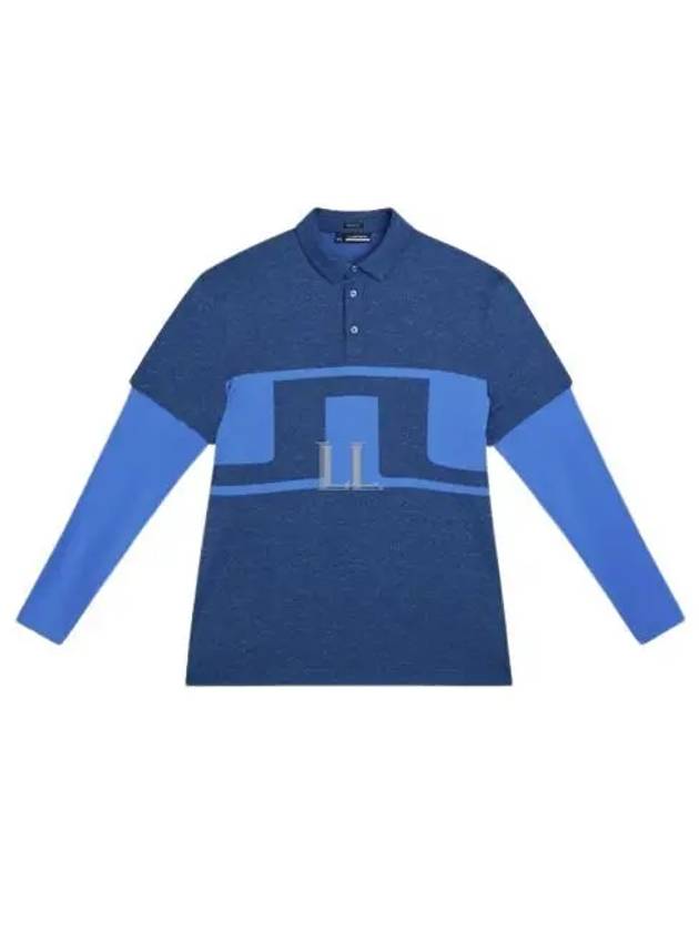 Men's Leon Regular Fit Long Sleeve Polo Shirt Blue - J.LINDEBERG - BALAAN 2