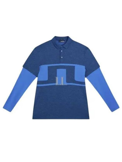 Men's Leon Regular Fit Long Sleeve Polo Shirt Blue - J.LINDEBERG - BALAAN 2