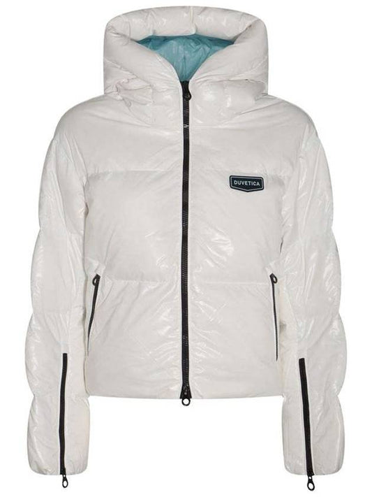 Women s duck down padded jacket Bellatrix signature hoodie VDDJ25136 WHS - DUVETICA - BALAAN 1