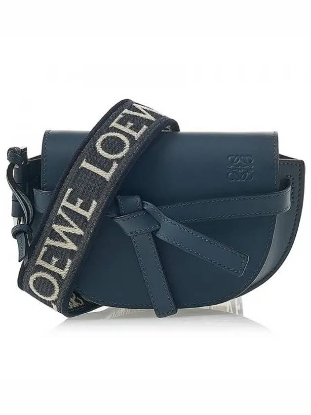 Mini Gate Dual Soft Calfskin Cross Bag Onyx Blue - LOEWE - BALAAN 2