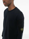 Garment Dyed Double Pocket Brushed Cotton Fleece Sweatshirt Navy - STONE ISLAND - BALAAN 6