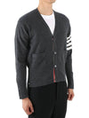 Men's Diagonal Classic Cashmere Cardigan Mid Grey - THOM BROWNE - BALAAN 4