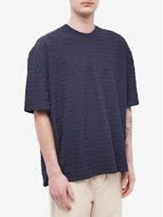 Logo Embossing Crew Neck Short Sleeve T-Shirt Navy - SUNNEI - BALAAN 3